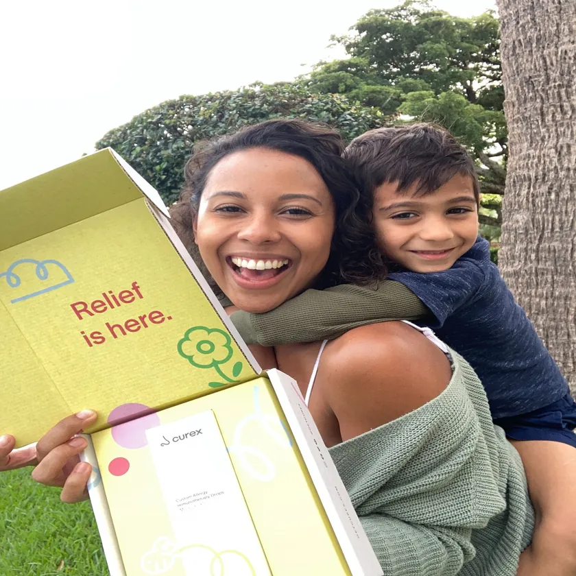 Curex member opening her treatment kit delivery