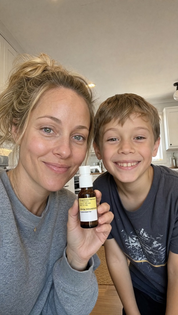 Curex member with her son after his food challenge